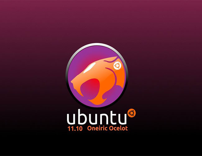 Buntes Ubuntu Oneiric Ocelot-Logo mit einem Ozelot-Design, das die Version 11.10 von Ubuntu darstellt.